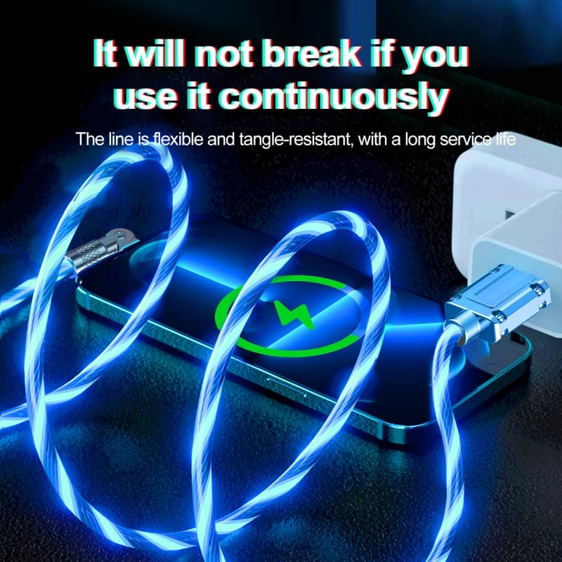 GlowLink - 540° Rotating Fast Charging Cable with Lights
