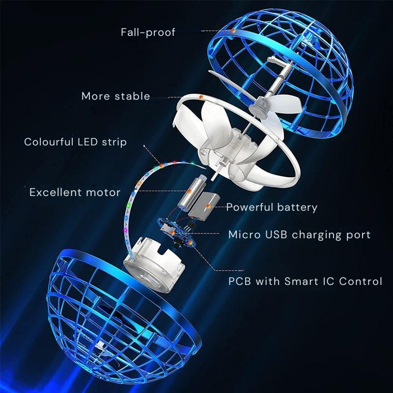 Luminous flying ball for fun and interactive games