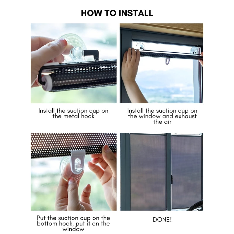 UV Protection Sunshade with Suction Cups Without Drilling