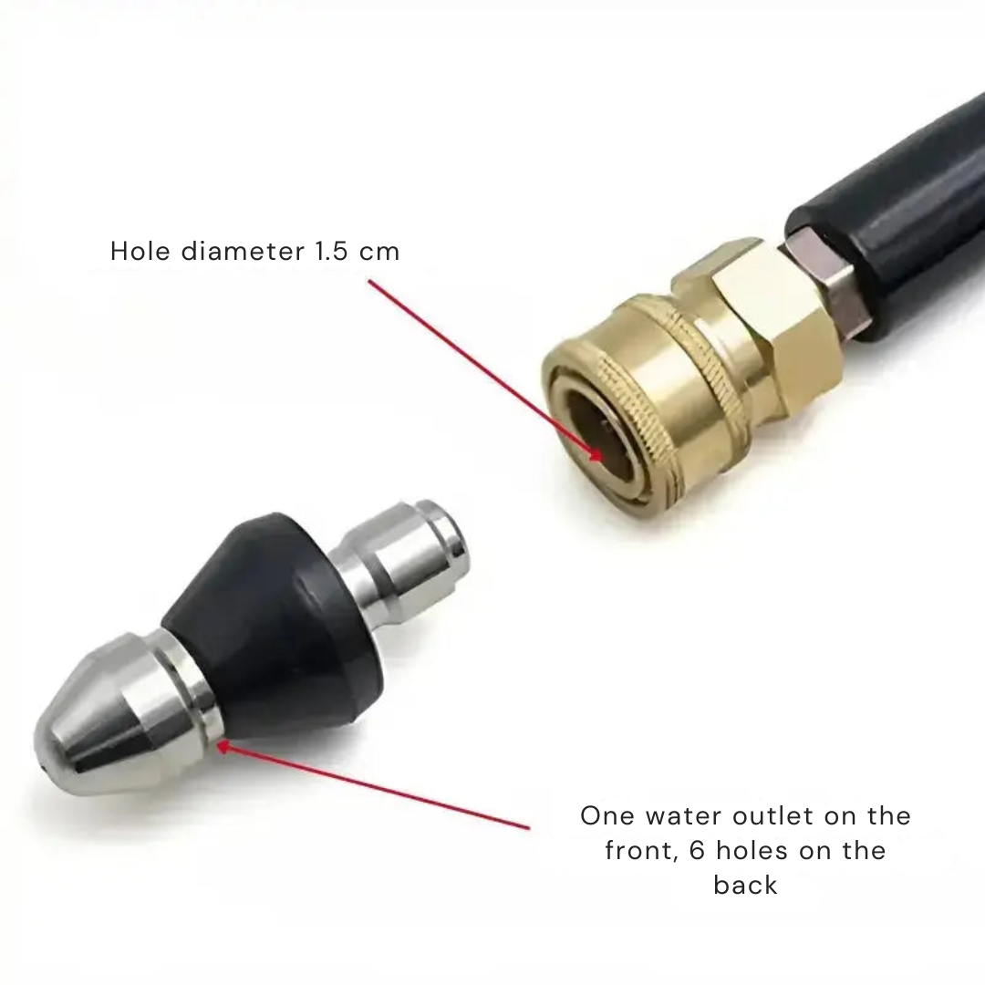 Drain cleaner nozzle for high-pressure cleaners – remove blockages in seconds