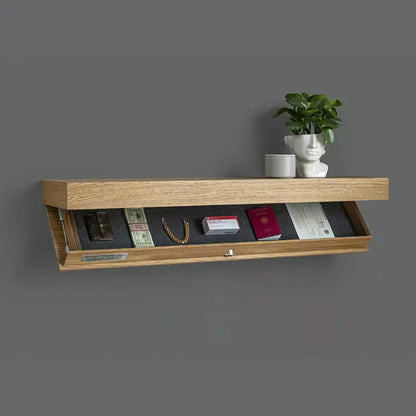 Wall shelf with hidden storage space