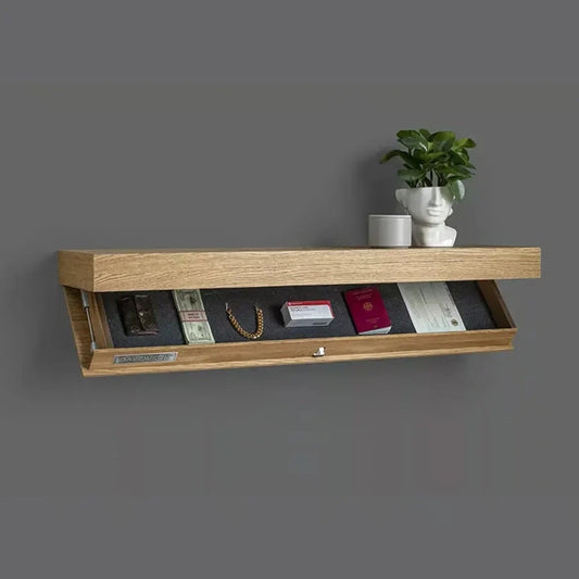 Wall shelf with hidden storage space