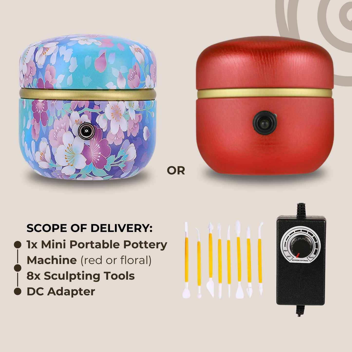 Poterio | Mini Portable Pottery Machine (FREE 8 Sculpting Tools)