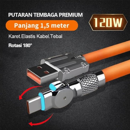 GlowLink - 540° Rotating Fast Charging Cable with Lights