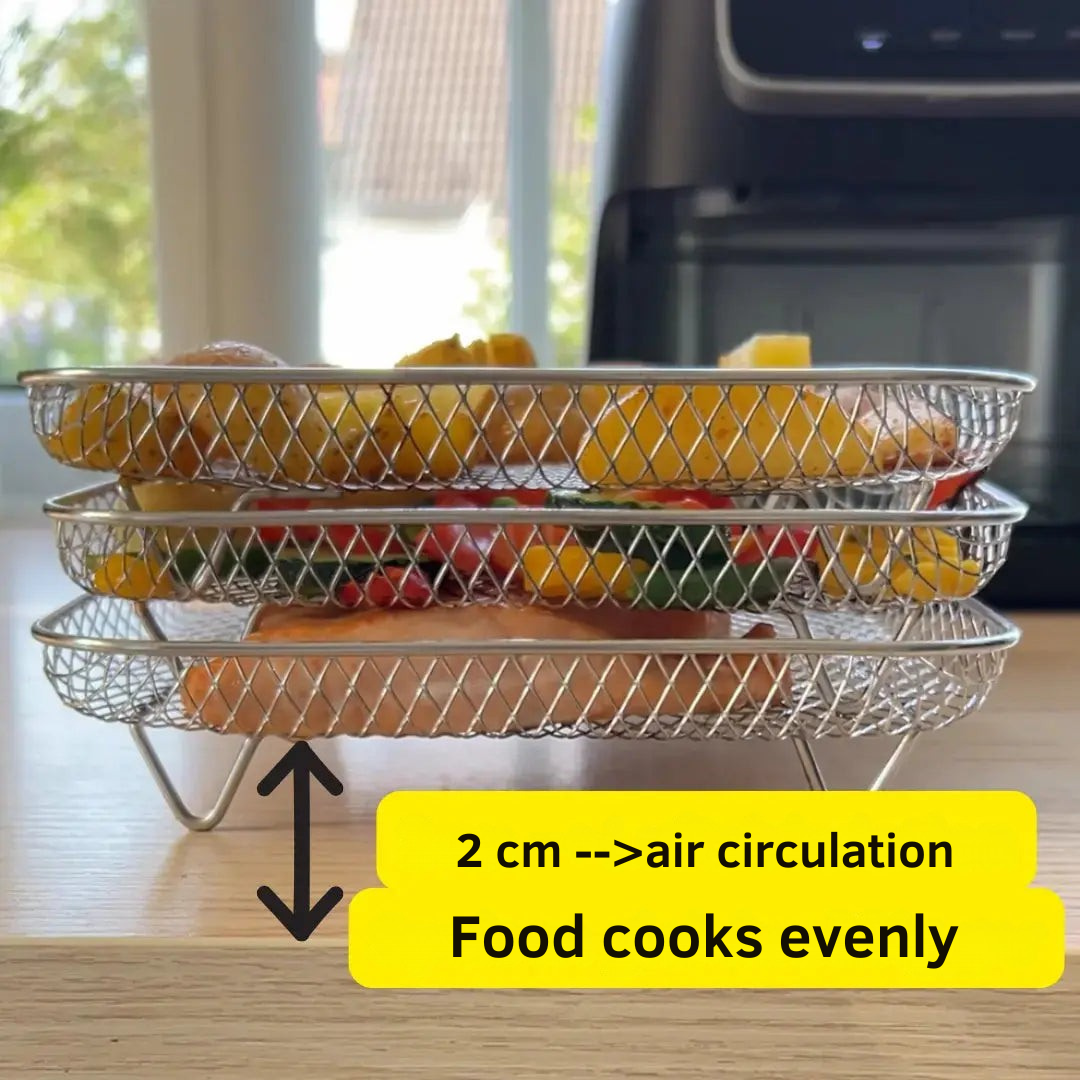 Stackable fryer baskets - More space, better cooking