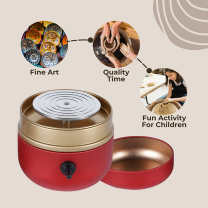 Poterio | Mini Portable Pottery Machine (FREE 8 Sculpting Tools)