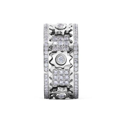 Handmade Diamond Ornate Geometric 3D Band Ring (Buy 2 Free Shipping)