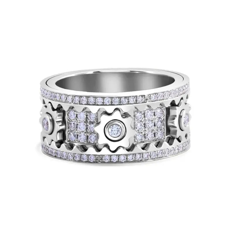 Handmade Diamond Ornate Geometric 3D Band Ring (Buy 2 Free Shipping)