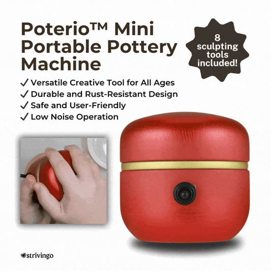 Poterio | Mini Portable Pottery Machine (FREE 8 Sculpting Tools)